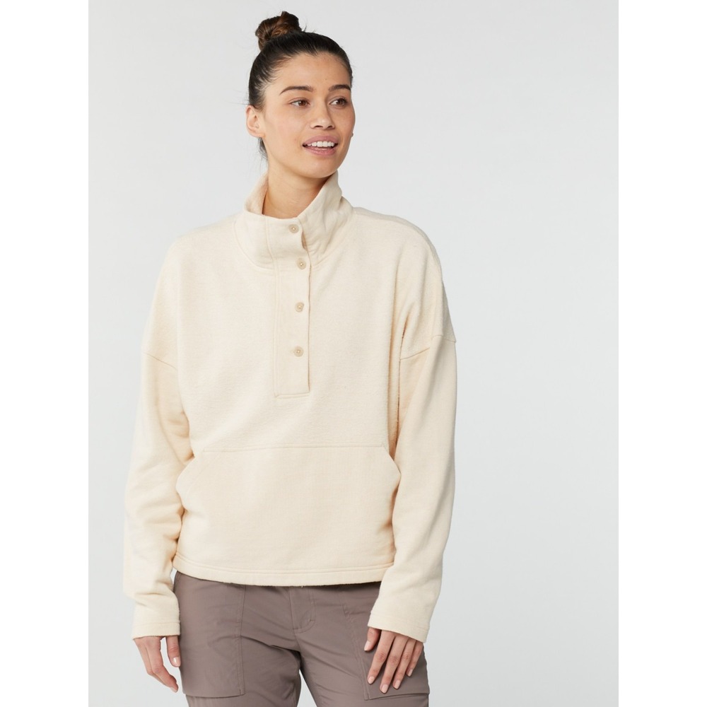 REI CO-OP Cream Wallace Lake Fleece Outdoor Hemp Blend Pullover Size Medium